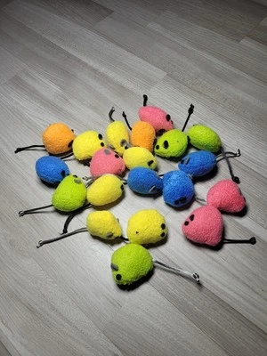 YOUNGEVER 🆕️20 Bunte Plüsch Spielzeugmäuse für Katzen Katzenspielzeug zum Jagen & Spielen