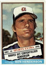 Ken Henderson 1976 Topps Baseball - Traded #464T - Atlanta Braves