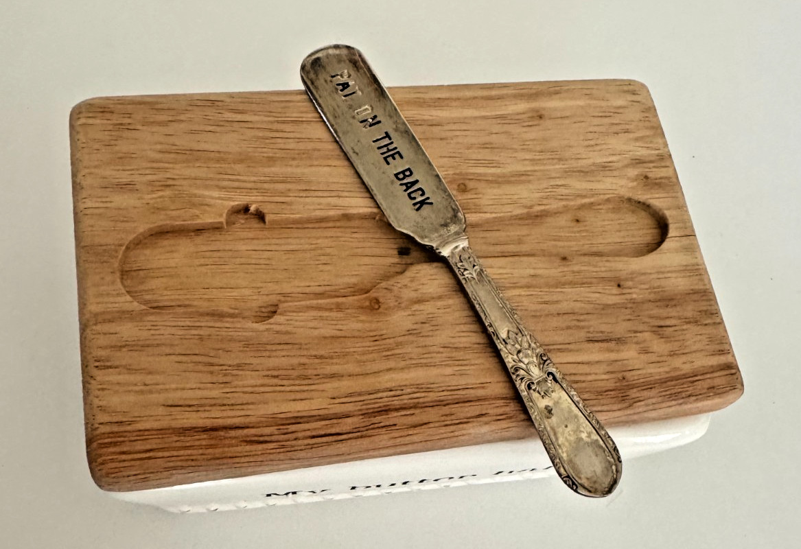 MUD PIE HOME CIRCA "My Butter Half" SERVING DISH W/LID & SPREADER 3 PC SET (41)