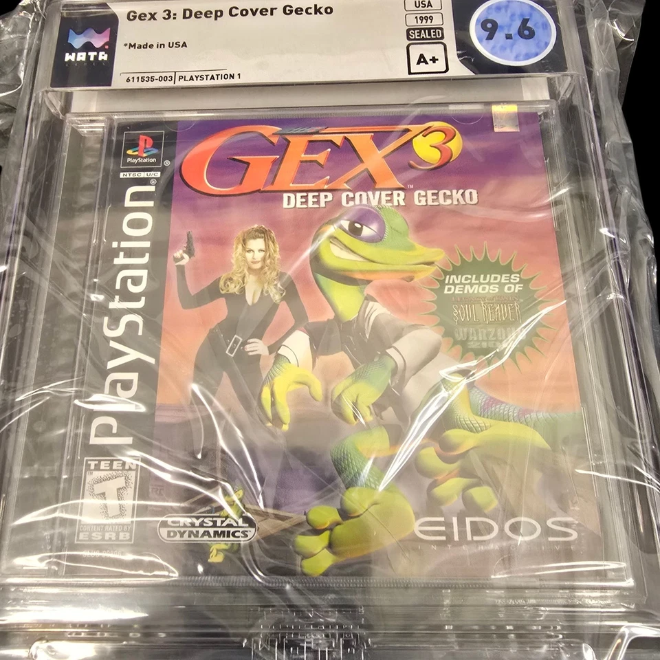 PS1Gex 3: Deep Cover Gecko Soulreaver & Warzone Demos PS1 Graded new WATA 9.6 A+ - Image 2 of 4