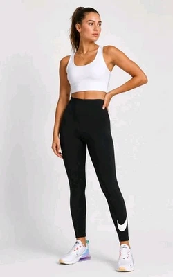 Nike Classics Leggings Damen High Waist Schwarz Swoosh DV7795-010 Neu Gr. XS - Bild 1 von 2