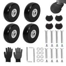 50mm x 18mm Luggage Replacement Wheels Set 4Pcs Rubber Swivel Caster Wheels w...