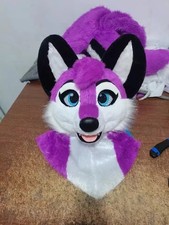 Fursuit Long Fur Husky Fox Mascot Head Party Halloween Fur Role Playing Head