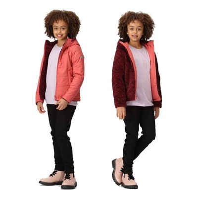 Regatta Kyrell Wendejacke Zebramuster Mädchen 15-16 Jahre mineralrot UVP 60£