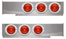 GG Grand General 80171 Chrome Mud Flap Hanger 4 inch Red Incandescent Light Pair