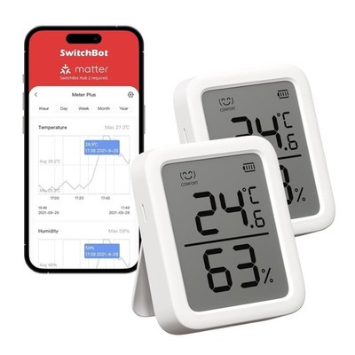 SwitchBot Meter Plus Innenthermometer Hygrometer 2er Pack