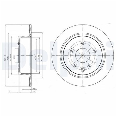 2x Delphi Scheibenbremse hinten 43206JA00B 43206JD00B 43206JE20A 26264922