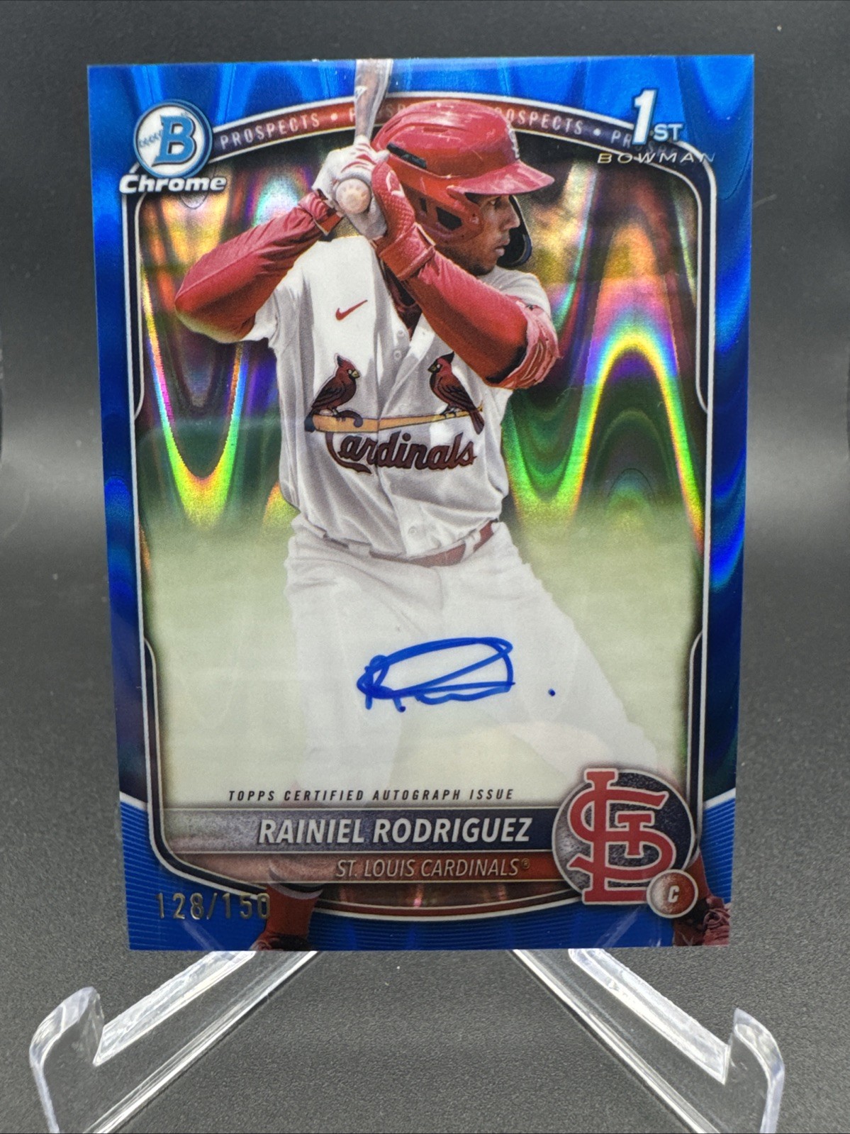 RAINIEL RODRIGUEZ 2025 BOWMAN CHROME 1ST BLUE RAYWAVE AUTO /150 Q3967