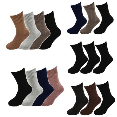 Lammwollmischung Gerippter Rand Heat Max Warme Einfarbige Socken UK 6-11