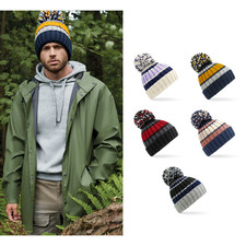 Image of Beechfield Hygge striped beanie B392 - Heavyweight ribbed knit design