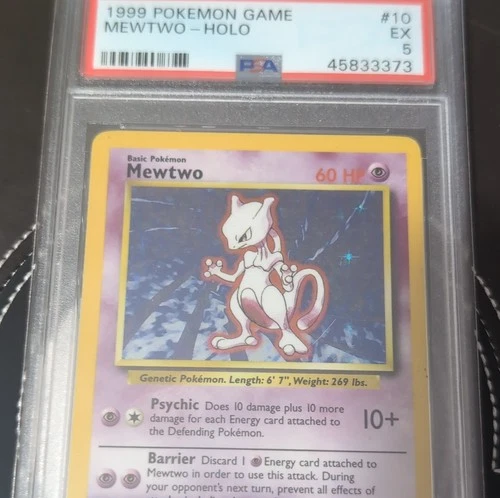 Pokémon Base Set Mewtwo Holo Rare 010/102 PSA 5 1999 English