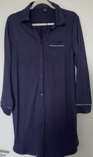 Pregnancy night shirt gown dress XL 42 12 navy blue long sleeve