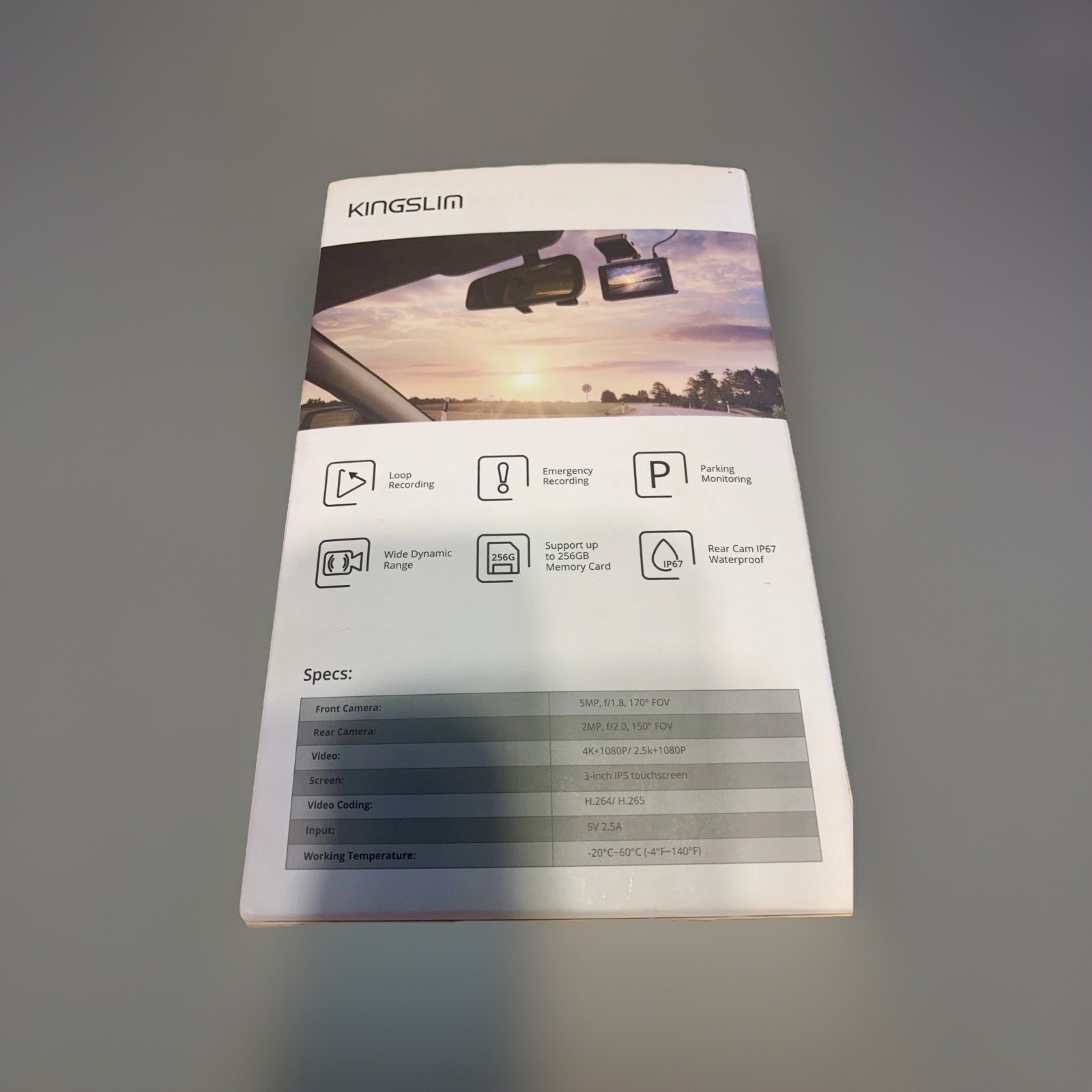 Kingslim Dual Dash Cam D4 4K with Built-in WiFi GPS