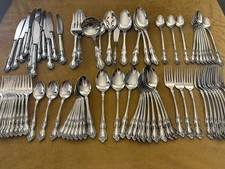 Easterling Stainless Flatware Valhalla Japan SERVICE FOR 11+ With 11 Serving Pcs
