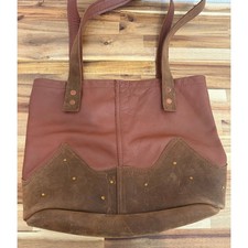 Large Leather Suede Studded Bag Purse Tote