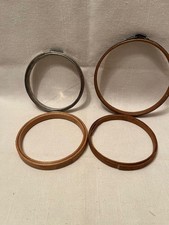 Lot of 4 Vintage Wood  Metal Round Embroidery Hoops 4" 5"
