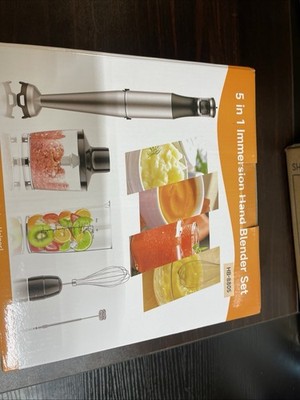 Immersion Blender Handheld 1100W 5 In 1 Trigger Variable Speed Whisk Frother