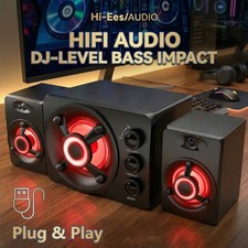 Wired Computer Speakers USB Powered Surround Sound System for Desktops Laptops