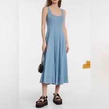 $295 STAUD Blue Denim Dress Wells