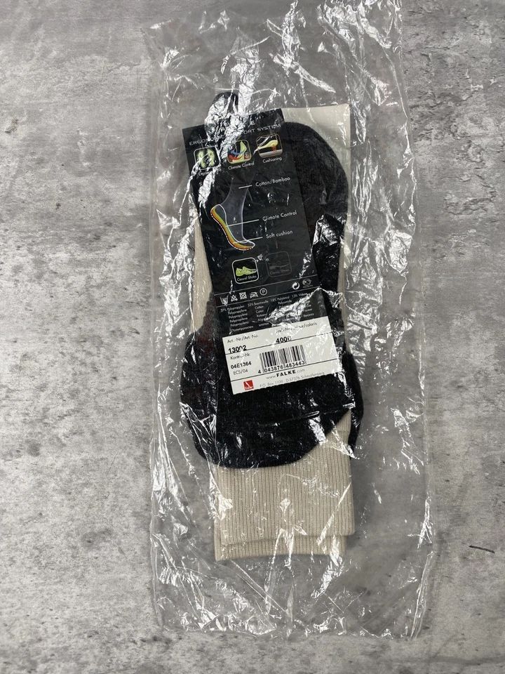 Lote 2 Calcetines para Correr Falke Tostados Negro Sea Island Algodón Talla 41-42 EE. UU. 8-9 NUEVOS SIN ETIQUETAS Foto 4 de 4