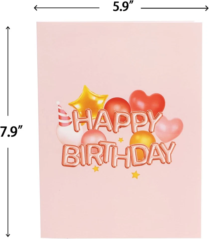 Tarjetas de Cumpleaños, Rosa Rosa Pop Up Tarjeta de Cumpleaños con Luz y Música para Mujer... Foto 3 de 4