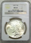 1925 Peace Silver Dollar NGC MS64 Original Gorgeous Luster PQ #D252F