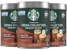3 PACK Starbucks Premium Instant Coffee Crema Collection Molten Chocolate