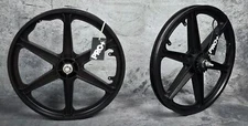 PRO+ 20" BICYCLE GT STYLE MAG WHEELS 6 SPOKE BLACK FOR BMX BICYCLES (BLACK COG)