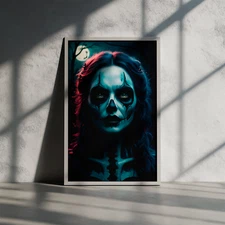 Halloween Horror Art Print, Dark Expressionist Creepy Wall Decor, HQ Digital