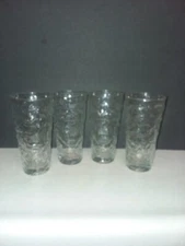 12oz Iced Tea Glasses with Ice Textured Surface Set of 4
