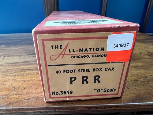 All Nation #3649 PRR 40' Steel BoxCar Kit O Gauge - New Old Stock Unassembled.