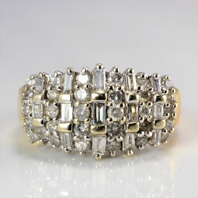 2Ct Round Cut Simulated Diamond Anniversary Cluster Ring 14K Yellow Gold Finish