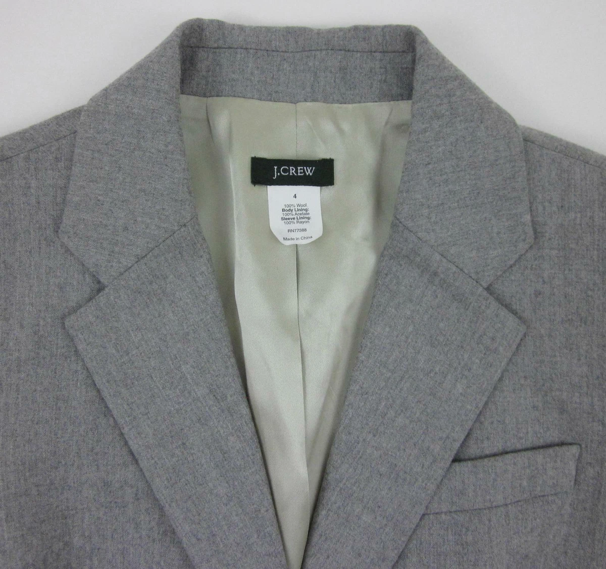 J. Crew Schoolboy Size 4 Heather Gray Wool Flannel Blazer Jacket