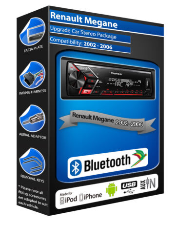 Renault Megane car stereo Pioneer MVH-S320BT radio Bluetooth Handsfree, USB AUX - Picture 1 of 5