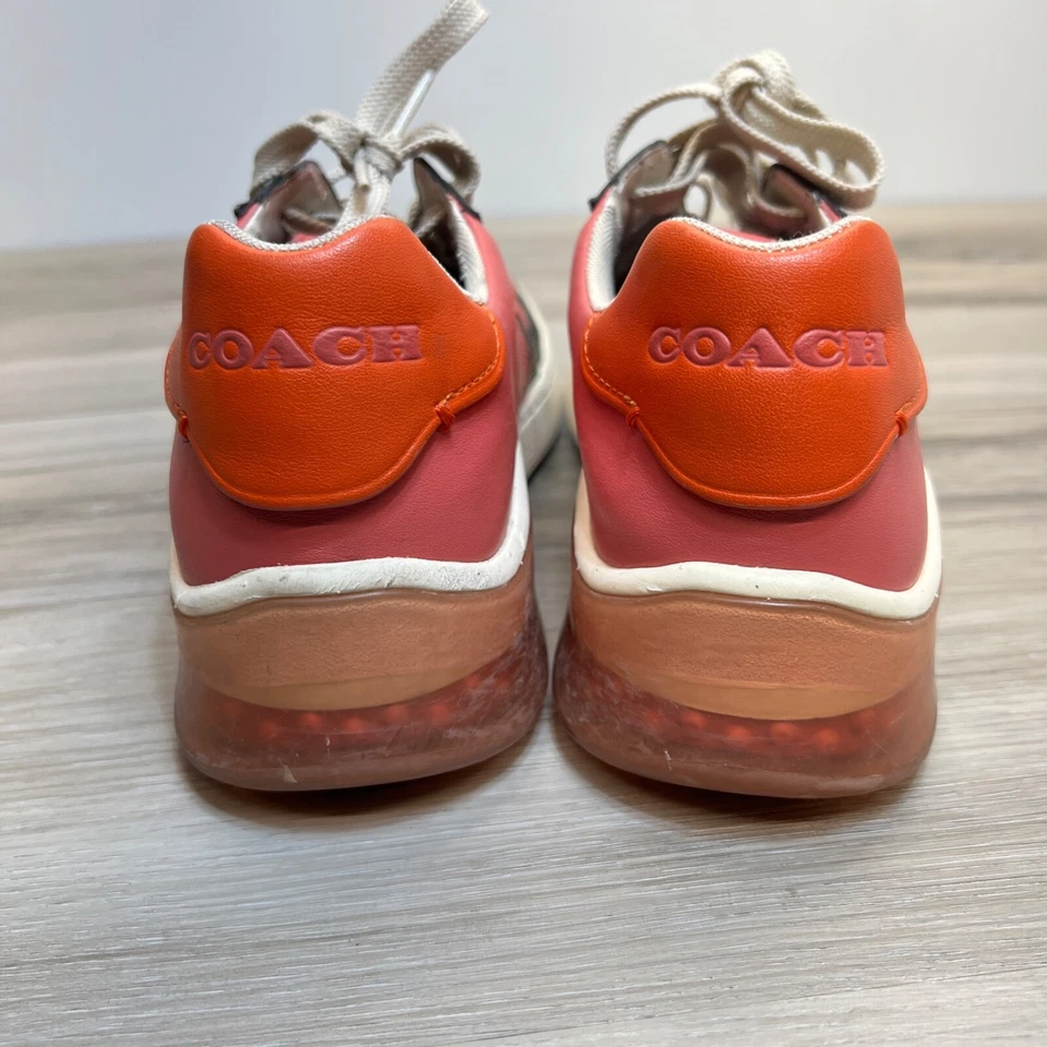 Zapatos COACH Citysole Cuero Corte Para Mujer Talla 10B Brillante Colorido Rosa Naranja Foto 4 de 4