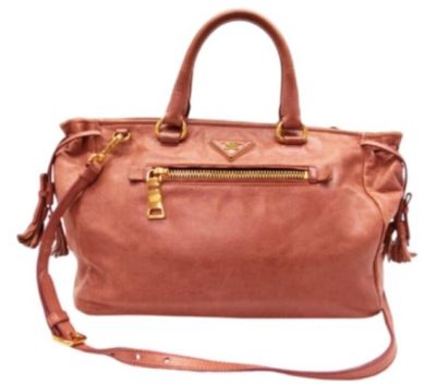 Prada Vitello Shine Leather Crossbody 2 Way Bag Salmon Pink | eBay