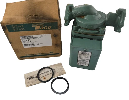 Taco 0013-F3 Hydronic Circulating Pump, 1/6 Hp, 115V, 1 Phase, Flange Connection