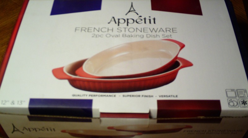 Appetit Frensh Stoneware 2 PC Oval Baking Dish Set, Brand New