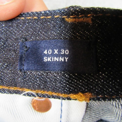 GAP Jeans Mens 40x30 Blue 1969 Kaihara Japanese Selvedge Slim Straight Raw - Picture 14 of 23