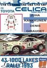 DECAL TOYOTA CELICA TURBO 4WD ST185 J.KANKKUNEN 1000 LAKES R. 1993 WINNER (09)