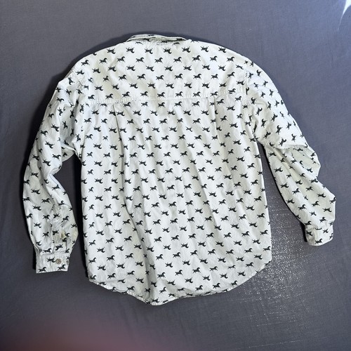 Vintage Barn Fly Western Hemd Herren klein weiß Pferde Cowboy Rodeo - Bild 7 von 11