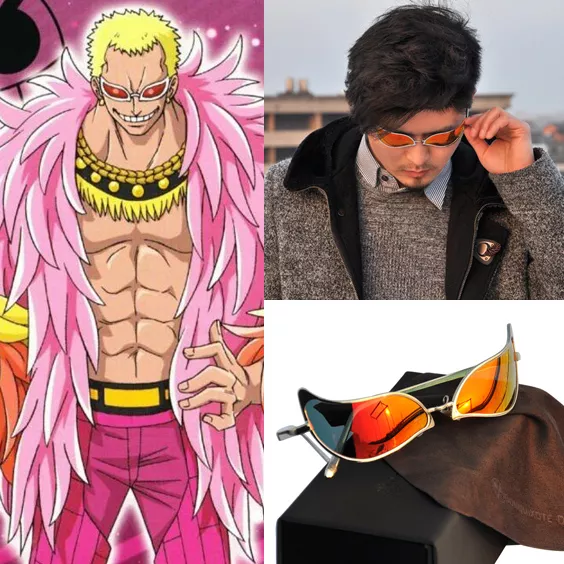 One Piece Donquixote Doflamingo Joker Cosplay Costumes Costume Glasses Glass Luf