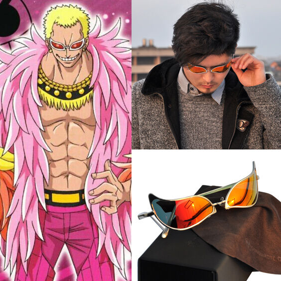 Shopular Anime Donquixote Doflamingo Joker cosplay Glasses