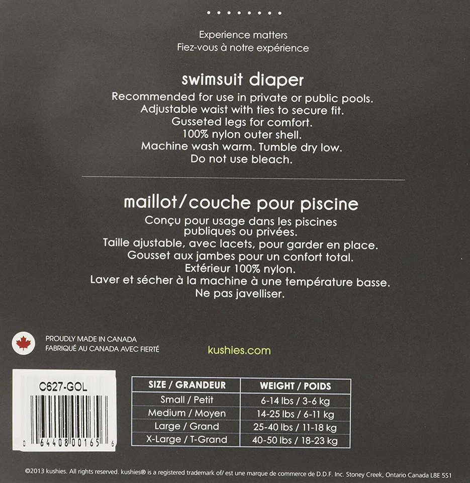 Pantalones de pañales de natación de tela reutilizables Kushies para niños o niñas 6-50 libras - O210 Foto 3 de 4