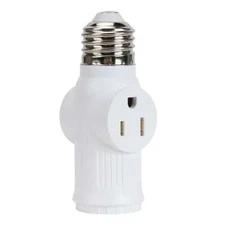 E27 E26 Bulb Screw Light Socket 2/3 Prong With Pull Chain Switch Outlet Adapter