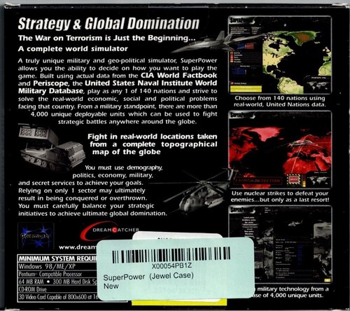 Super Power Pc Brand New XP Based on CIA and Military Data Turn Based Strategy - Picture 2 of 3