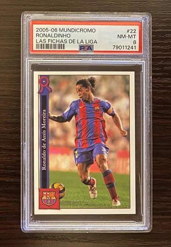 2005/2006 Ronaldinho Mundicromo Fichas De La Liga Card PSA 8 Barcelona Brazil