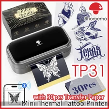 Phomemo TP31 Tattoo Stencil Printer Mini Tattoo Printer w/ 30pcs Transfer Paper