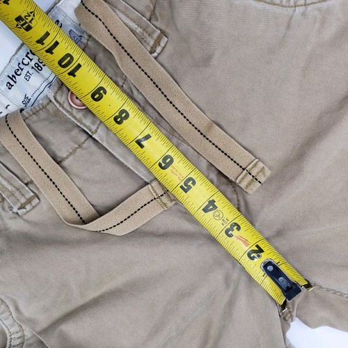 Abercrombie Fitch Cargo Shorts Brown Heavy Drawstring Zip Fly Boys Youth 14 - Picture 19 of 21