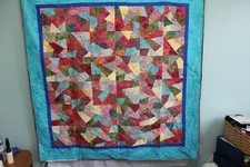 Hand Made Quilted Throw 100  Cotton Pastel Batiks 66 X 66